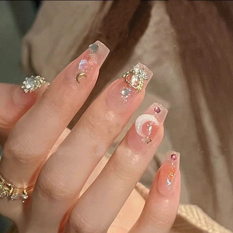 Nail art patches, press-type nail tips, nail art supplies, reusable glue, ABS material fake nails, full-on fake nails