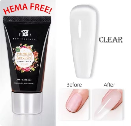 15ml Aurora Non-Sticky Hand Extended Nail Gum. It has 3D ultraviolet (UV) aurora effect.