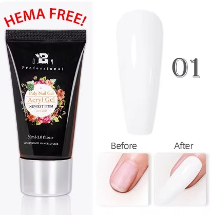 15ml Aurora Non-Sticky Hand Extended Nail Gum. It has 3D ultraviolet (UV) aurora effect.