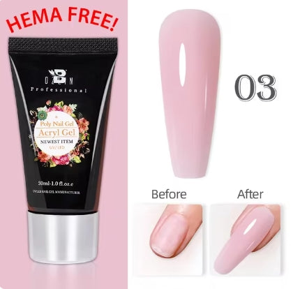 15ml Aurora Non-Sticky Hand Extended Nail Gum. It has 3D ultraviolet (UV) aurora effect.