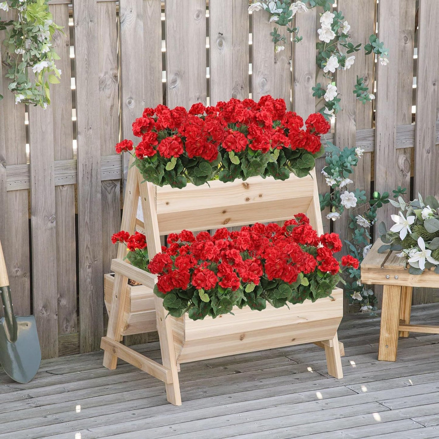 2/5pcs Artificial Flowers Silk Begonia Flowers Outdoor Garden Arch Decoration
