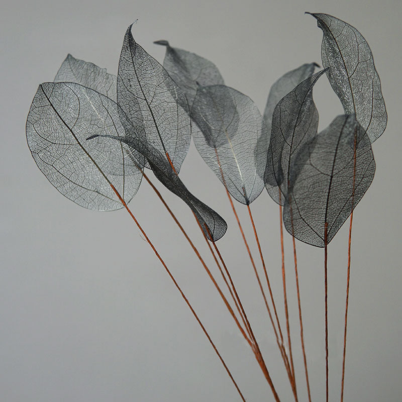 Home Decoration Lucency Leaves Natural Leaf Vein Immortal Artificial Flowers Wedding Table Decoration Wire Stem