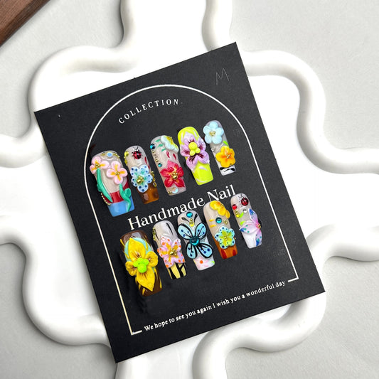 Handmade Wearable Nails | High-End Spring-Summer Long Nail Tips | European-American Ins & TK Trendy Style