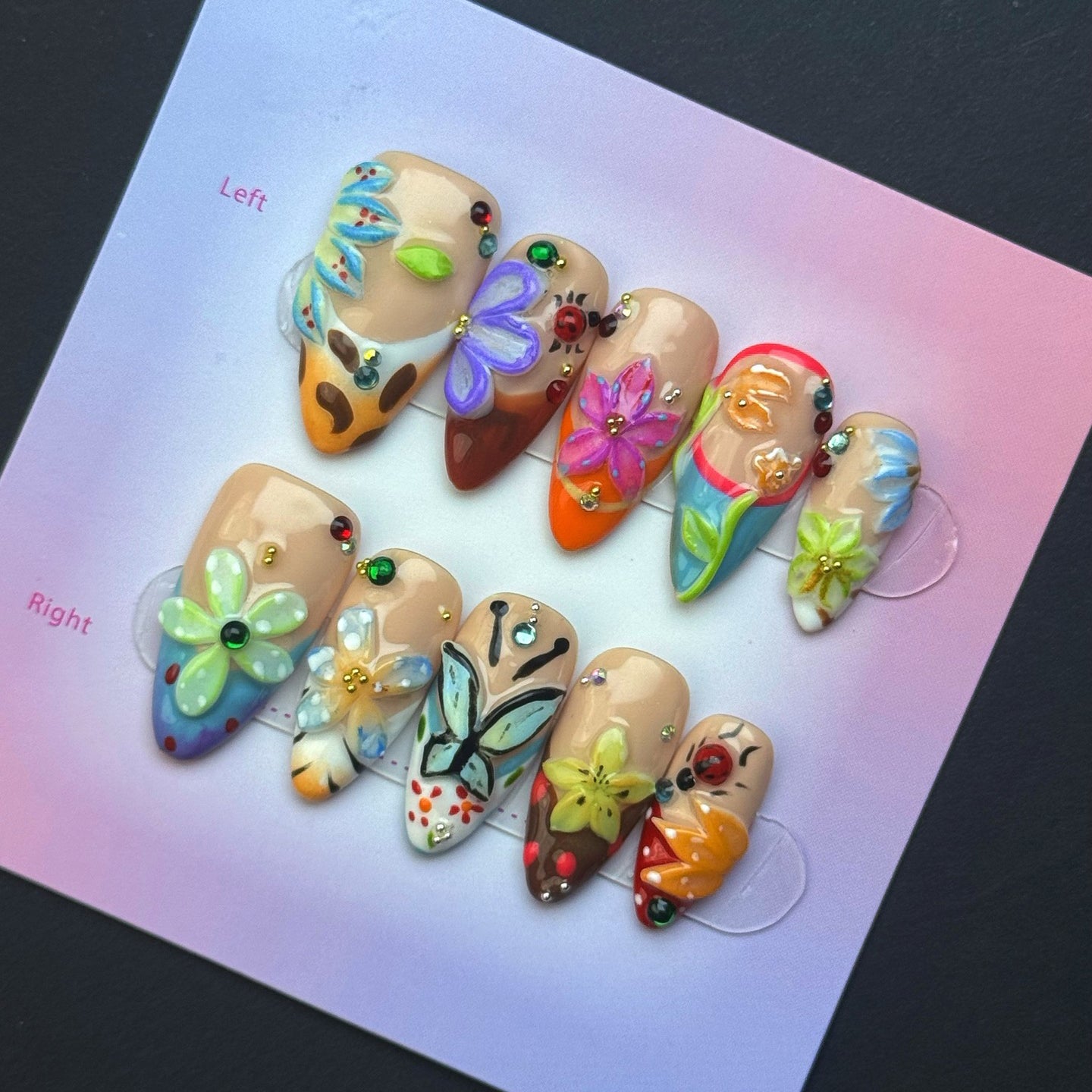Pure Handmade Nail Art Wearable Nail Tips High-End Wearable Nails