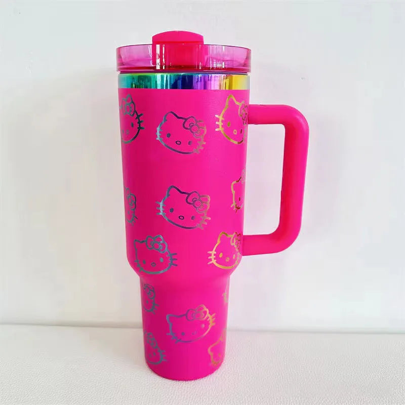 Anime Sanrio Hello Kitty Thermos Mug Stainless Steel Portable Large Capacity Water Cup Travel Water Bottle Kids Cups Gifts