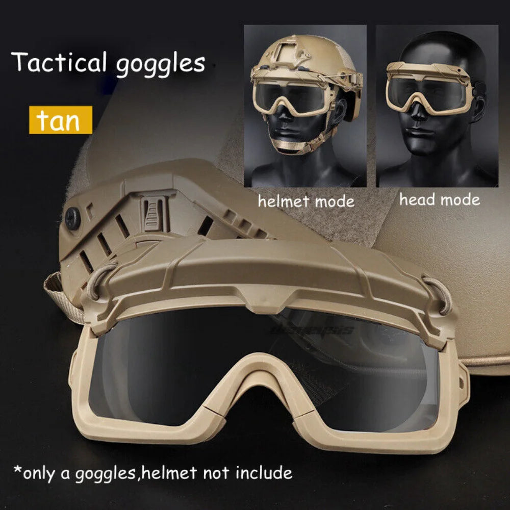 Tactical Goggles Gear Riding Windproof Eyewear Glasses Shooting Protection Tactical Goggles UV Protection Sport Glasses