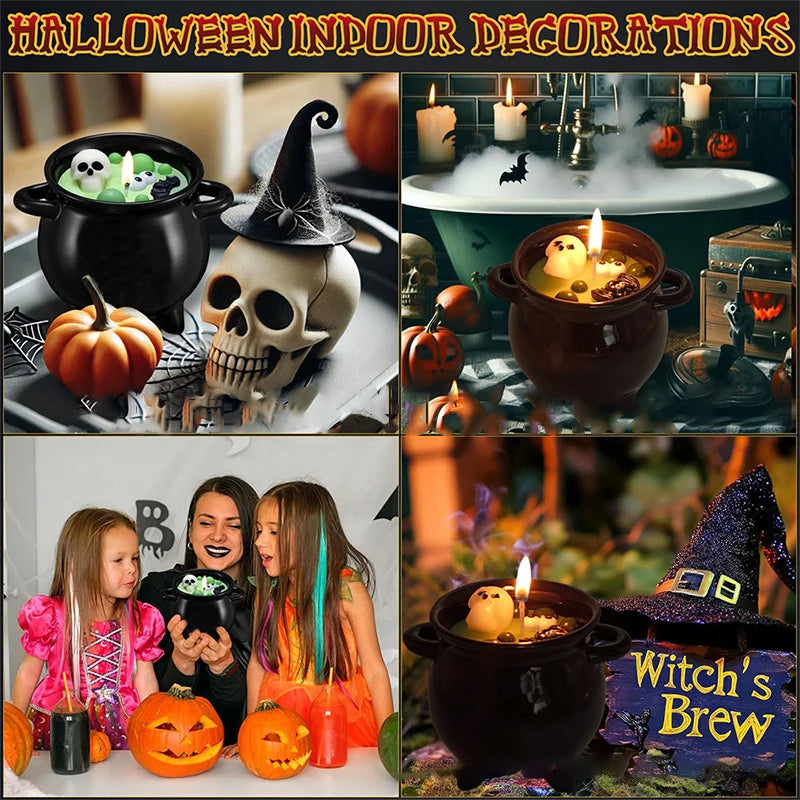 Halloween Skull Candle Decorations Gothic Bubble Jar Bath Skull Candle Home Decor Birthday Gift