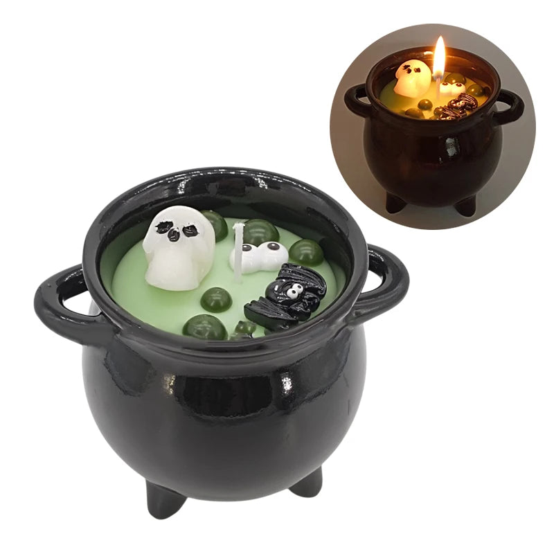 Halloween Skull Candle Decorations Gothic Bubble Jar Bath Skull Candle Home Decor Birthday Gift