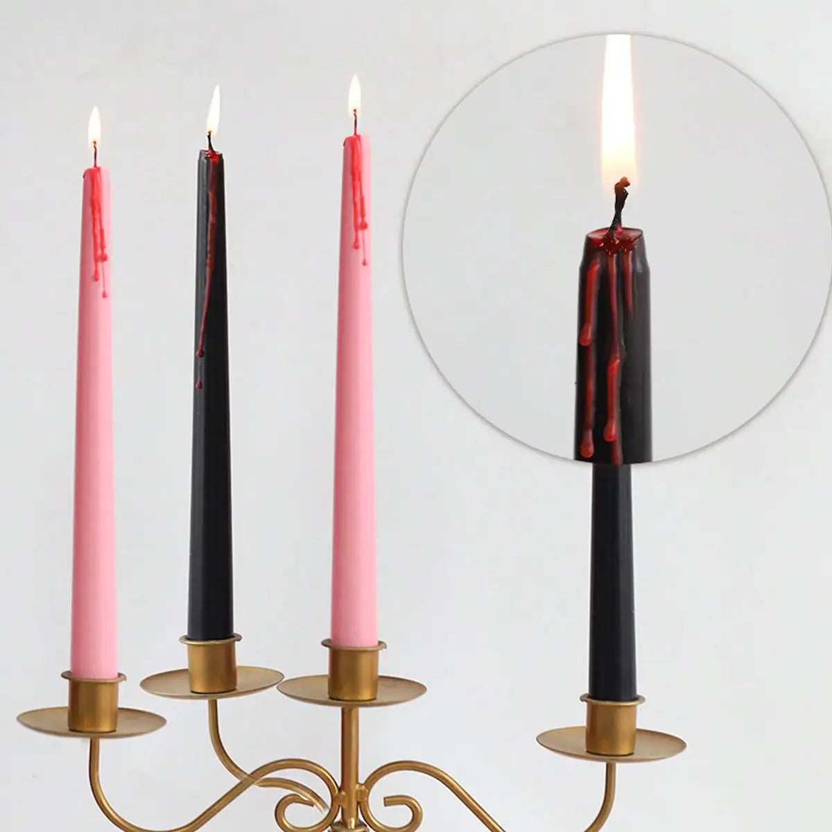 4 Pack Vampire Tears Taper Candles, 9.84inch Horror Blood Drop Candle Set, For Halloween Party Gothic Home Decor Ornaments
