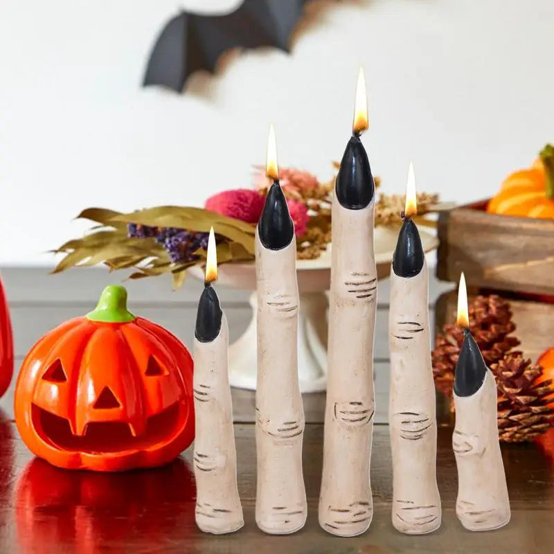 Halloween Finger Candles Horror Witch Finger Candles Gothic Thumb Candle Palm Wax Lamp For Home Holiday Desktop Decoration
