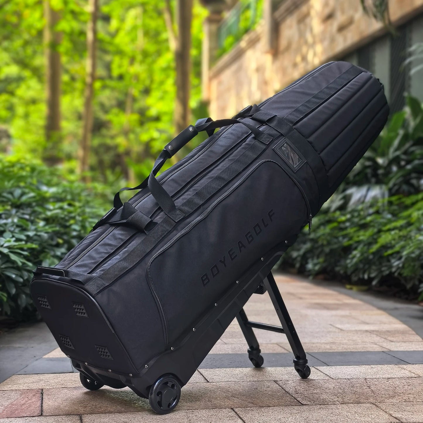 Golf Travel Bag for Airlines, 4-Wheel Rolling Golf Club Travel Cover, Thick Padded Anti-Collision Golf Airline Bag with Hidden R