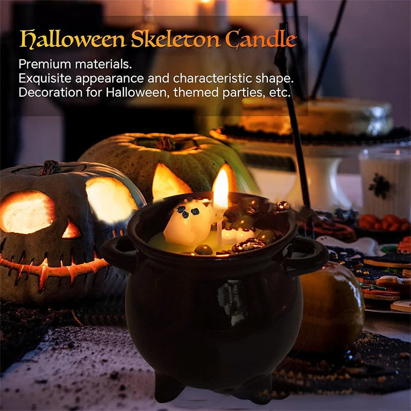Halloween Skull Candle Decorations Gothic Bubble Jar Bath Skull Candle Home Decor Birthday Gift