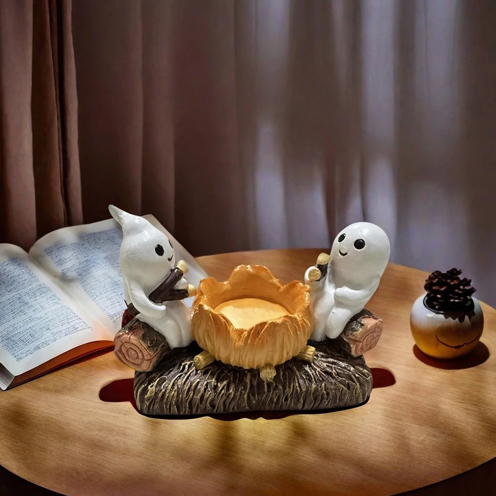 Ghost Candle Holder Without Candles, Decorative Metal Stand, Halloween Home Decoration, Unique Ghost Design, Perfect for Spooky