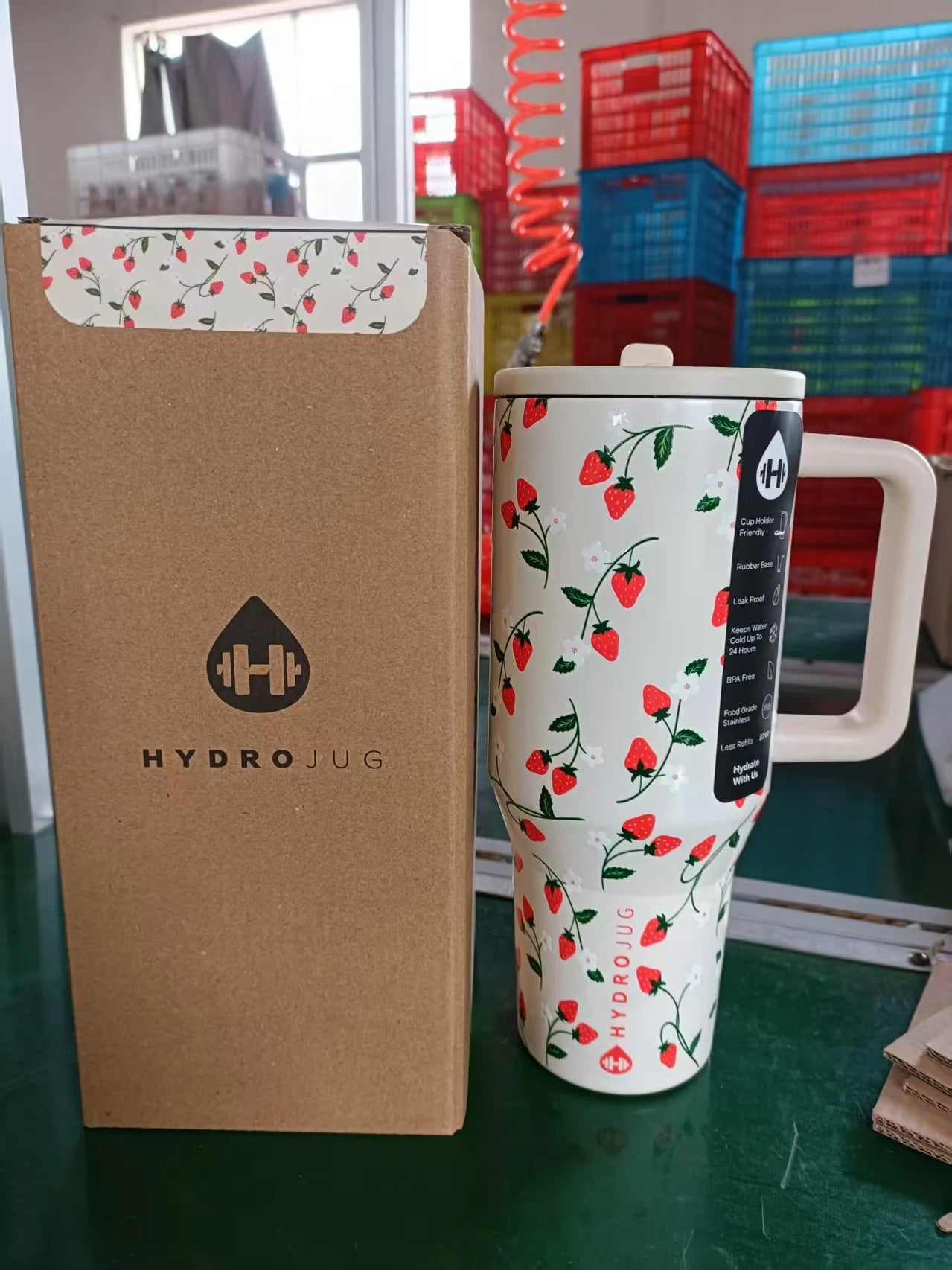 HydroJug Tumbler 32OZ/40OZ Traveler Straw Lid Stainless Steel Vacuum Insulated Car Mug Double Wall Thermal Iced Travel