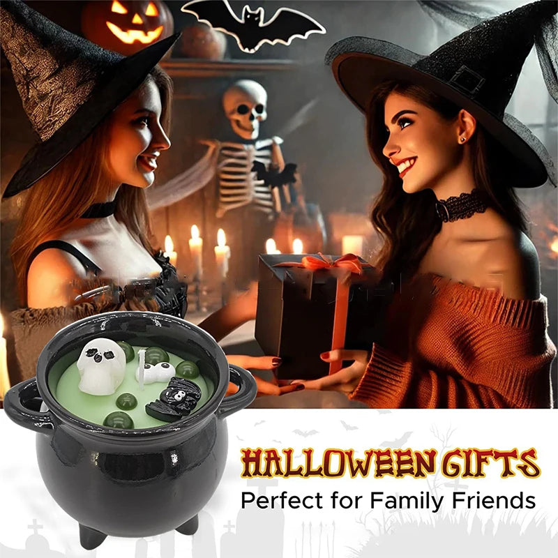 Halloween Skull Candle Decorations Gothic Bubble Jar Bath Skull Candle Home Decor Birthday Gift