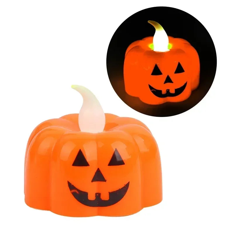 1-20PCS Halloween LED Pumpkin Electronic Candles Lights Halloween Horror Party Night Lights Home Porch Haunted House Decorations