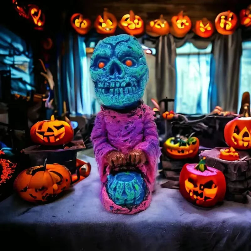Halloween Party Horror Decoration Ornament Pumpkin Ghost Resin Sculpture Outdoor Courtyard Garden Haunted House Ghost Ornament