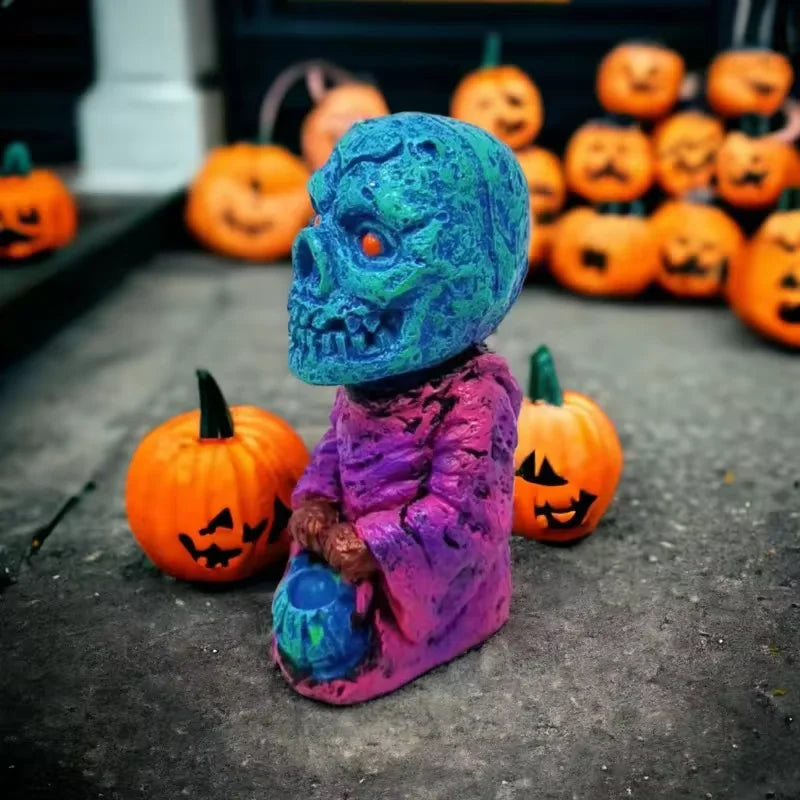 Halloween Party Horror Decoration Ornament Pumpkin Ghost Resin Sculpture Outdoor Courtyard Garden Haunted House Ghost Ornament