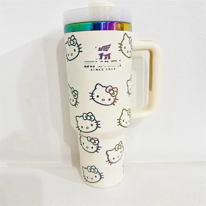 Anime Sanrio Hello Kitty Thermos Mug Stainless Steel Portable Large Capacity Water Cup Travel Water Bottle Kids Cups Gifts