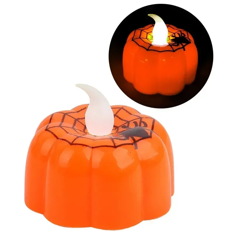 1-20PCS Halloween LED Pumpkin Electronic Candles Lights Halloween Horror Party Night Lights Home Porch Haunted House Decorations