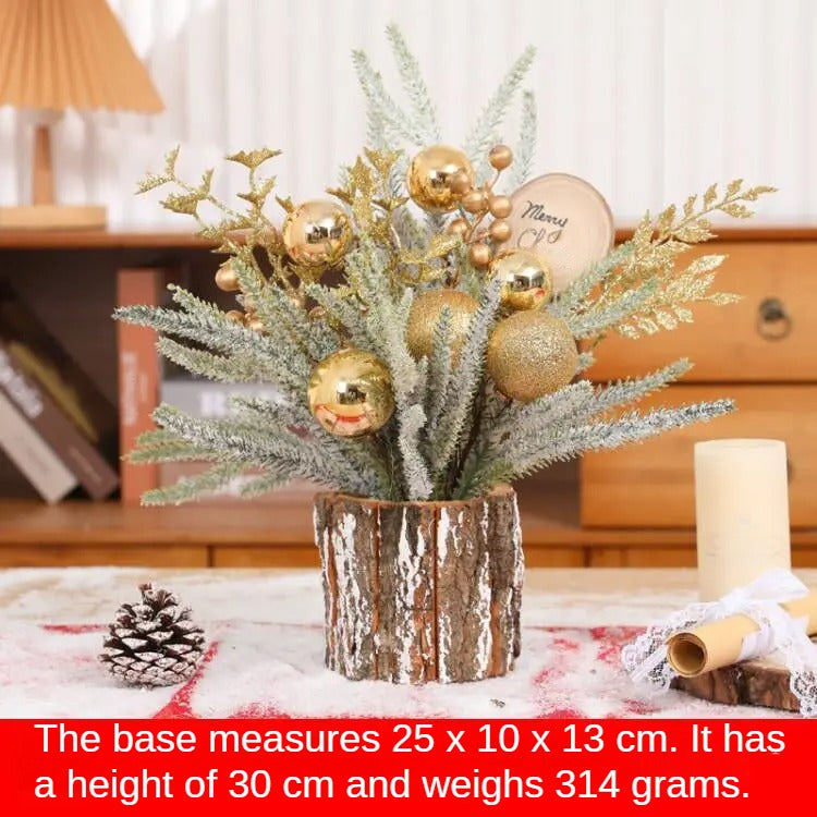 30cm Mini Desktop Christmas Tree Indoor exquisite Decor with Snow Home Bedroom Festival Party Ornament Christmas atmosphere