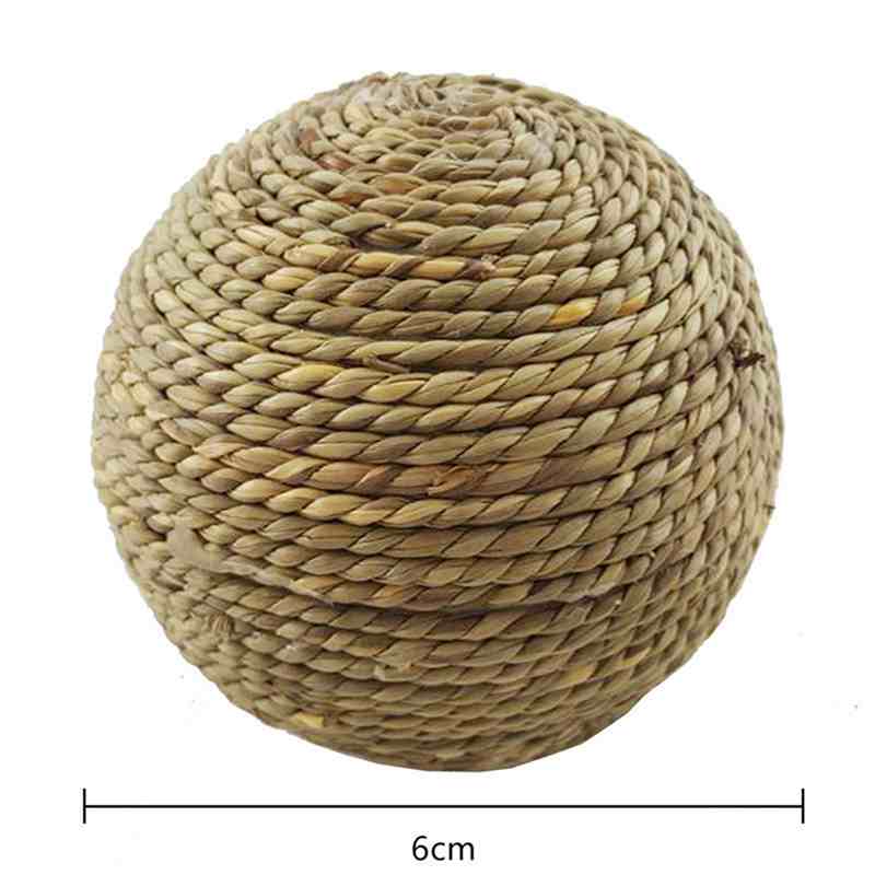 6CM Pet Chew Toy Natural Grass Ball | Rabbit Hamster Guinea Pig Tooth Cleaning Supplies