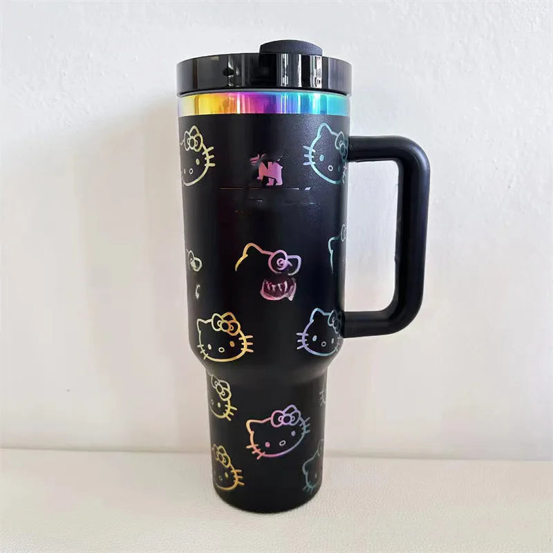 Anime Sanrio Hello Kitty Thermos Mug Stainless Steel Portable Large Capacity Water Cup Travel Water Bottle Kids Cups Gifts