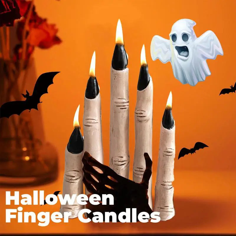 Halloween Finger Candles Horror Witch Finger Candles Gothic Thumb Candle Palm Wax Lamp For Home Holiday Desktop Decoration