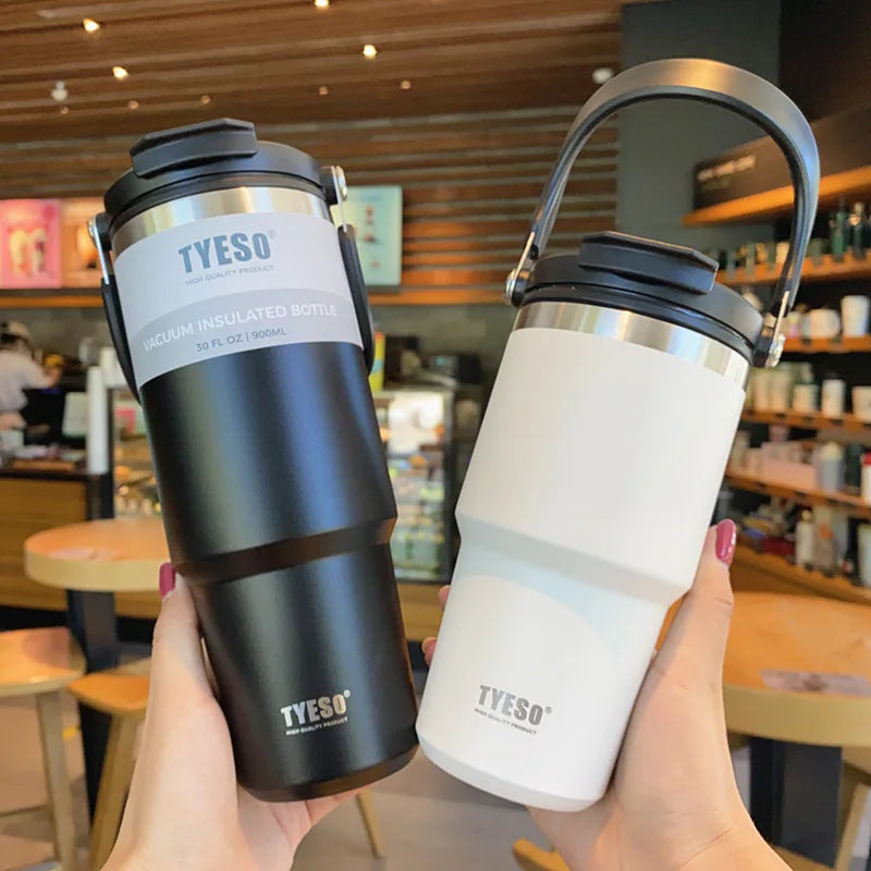 Tyeso1200ML Stainless Steel Thermos Bottle Car Coffee Cup Sports Water Bottles Keeps Cold and Heat Thermal Mug