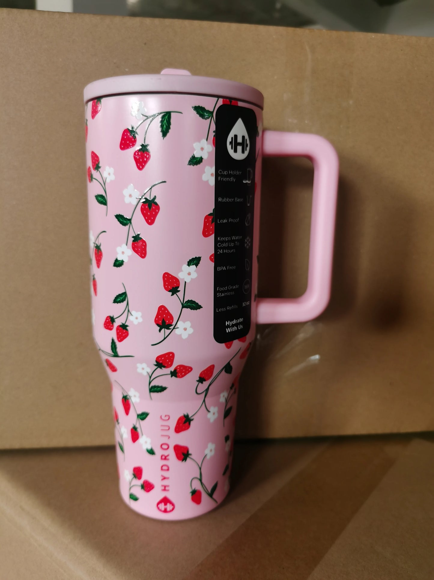HydroJug Tumbler 32OZ/40OZ Traveler Straw Lid Stainless Steel Vacuum Insulated Car Mug Double Wall Thermal Iced Travel