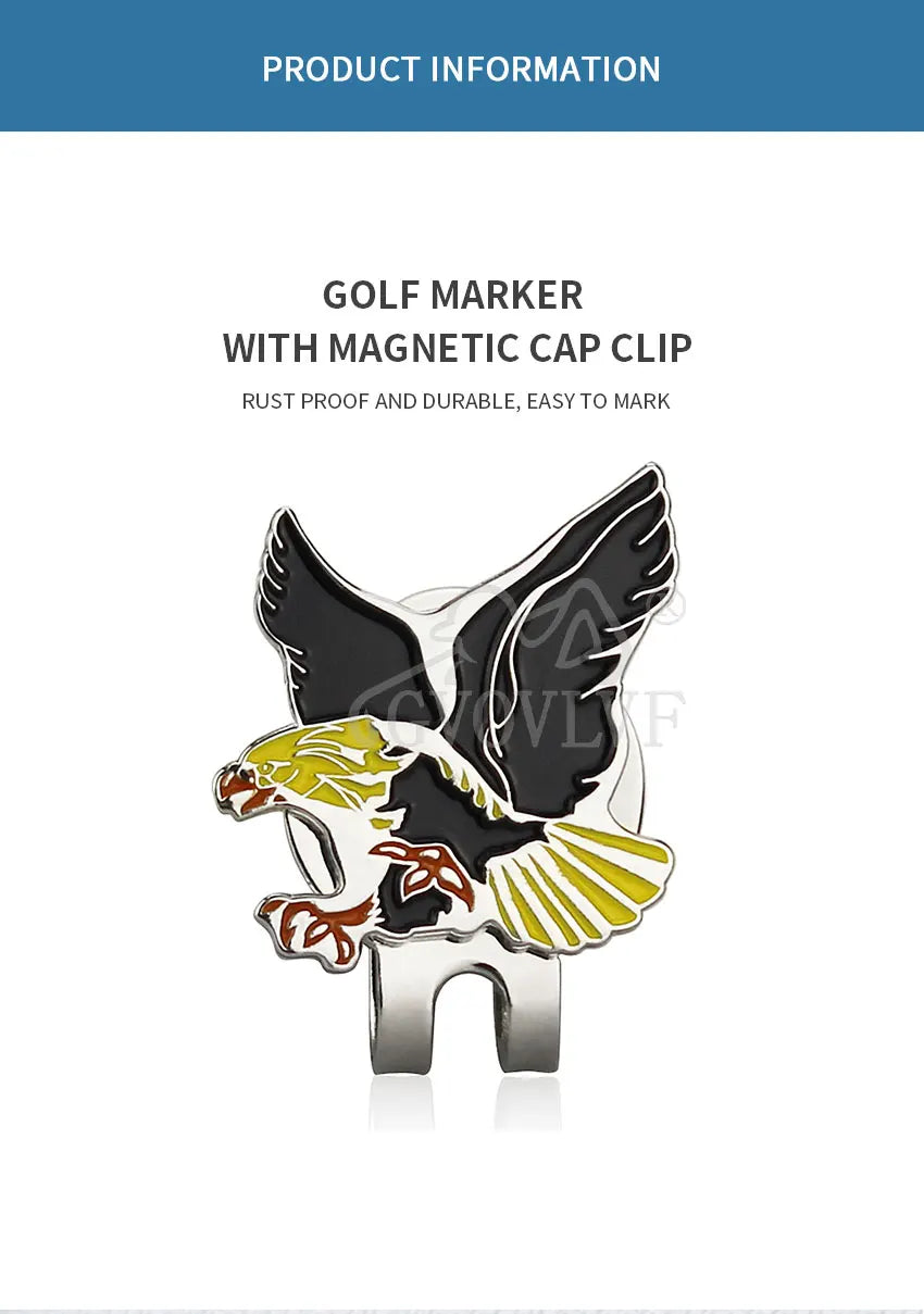 1pc Yellow Eagle Golf Hat Clip Cartoon Shape Magnetic Golf Ball Marker Golf Accessory Gift For Women Man and Golfers New