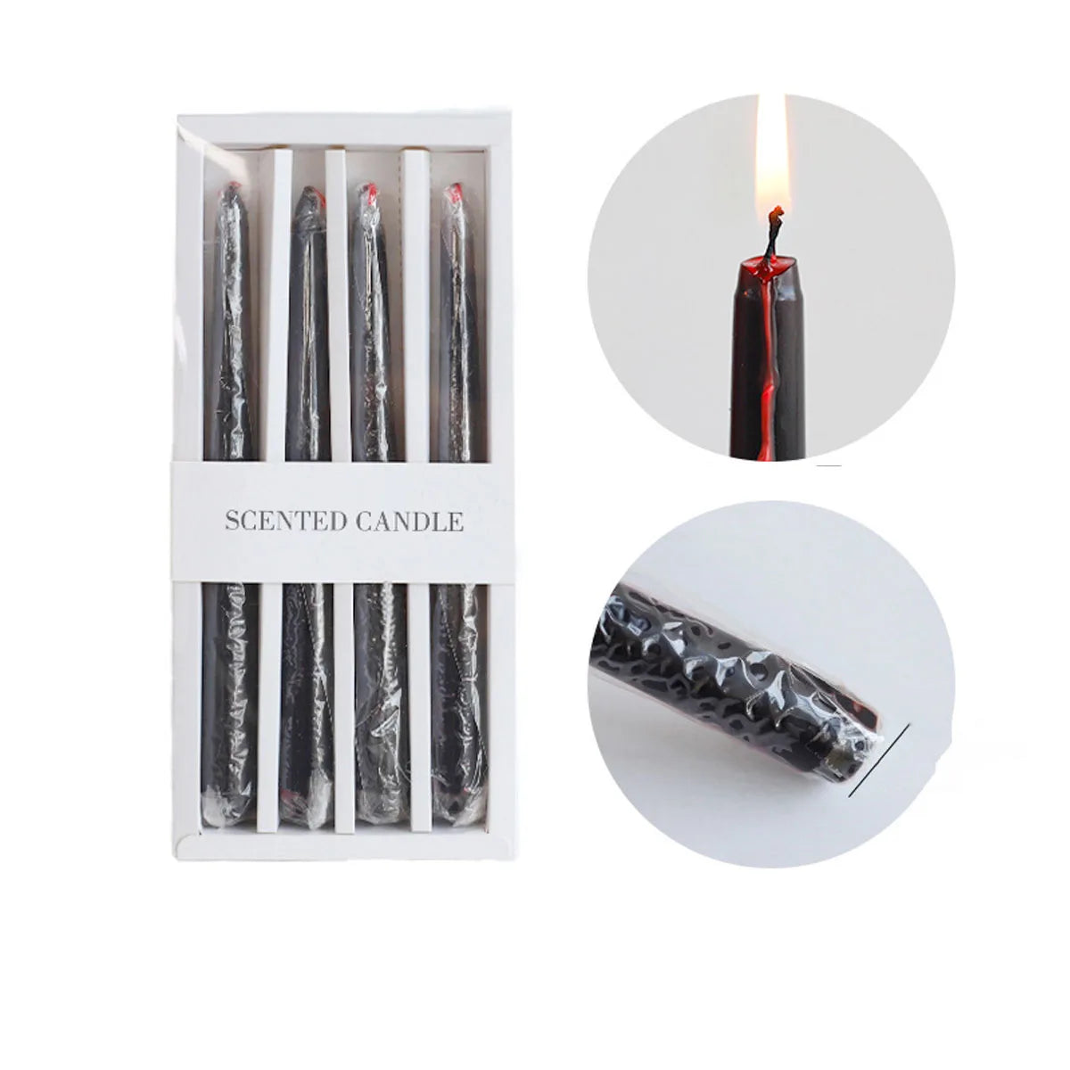 4 Pack Vampire Tears Taper Candles, 9.84inch Horror Blood Drop Candle Set, For Halloween Party Gothic Home Decor Ornaments
