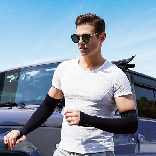 4 Pairs Summer Ice Silk Sun Protection Ice Sleeve Unisex Fashion Outdoor Sports Cycling Driving Sun Protection Arm Sleeve