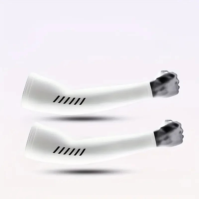 1 Pair Men's Lightweight Breathable Cooling Sports Sleeves Ice Silk Fabric Sweat-Absorbent for Cycling Fishing Running & Hiking