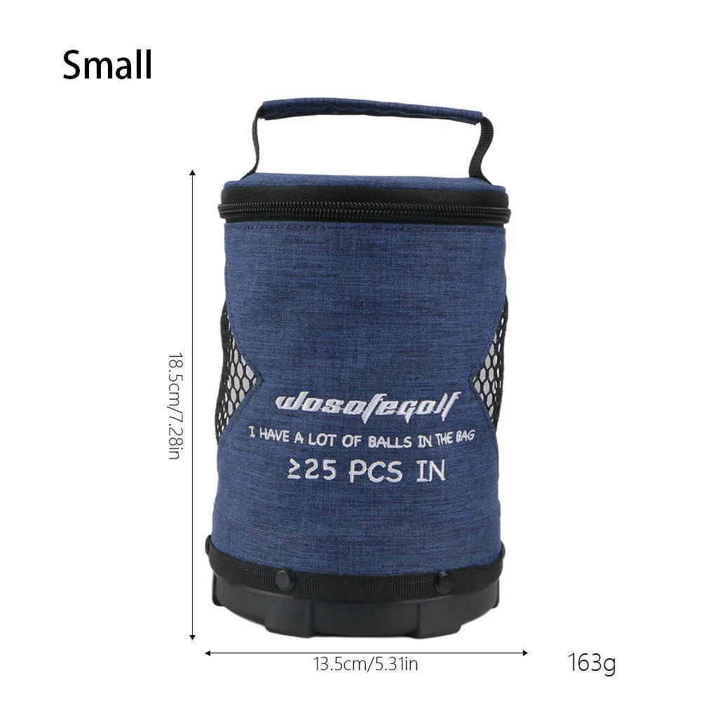 Golf Ball Bag with 3 Capacity Options: Durable Canvas, Thick Plastic Bottom, And Embossed High-Quality Metal Zipper