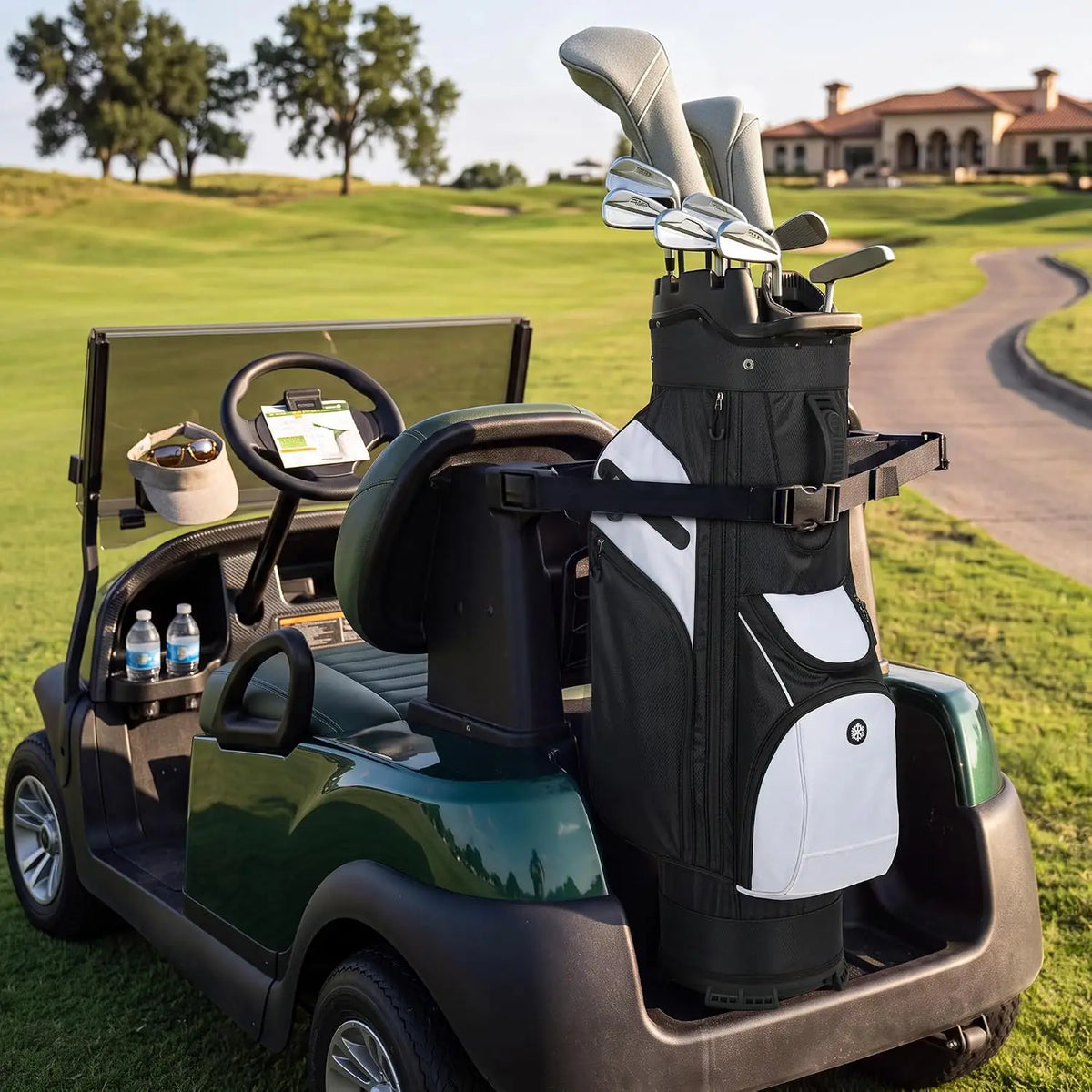 Golf Lightweight Stand Bag Multifunction PU Leather Golf Rack Bag with 14-Way Divider 420D Nylon Build,Over-Sized Putter Well,Easy Grip Storage,Quick-Release Rain Hood,Anti-Slip Base,Smooth Zippers