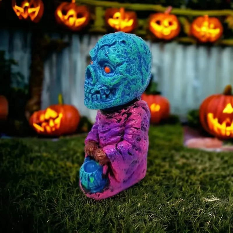 Halloween Party Horror Decoration Ornament Pumpkin Ghost Resin Sculpture Outdoor Courtyard Garden Haunted House Ghost Ornament