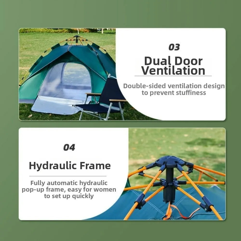 Portable Outdoor Automatic Tent 2/3~4 Person Easy Instant Setup Camping Tent Multistyles Backpacking Tent