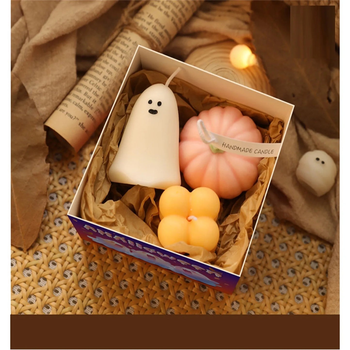 Halloween Scented Candle Ghost Pumpkin Gift Box Set Aromatherapy Holiday Cute Gift Home Fragrance Decoration Ornament Atmosphere