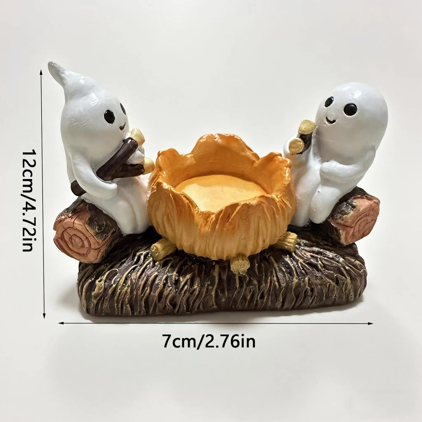 Ghost Candle Holder Without Candles, Decorative Metal Stand, Halloween Home Decoration, Unique Ghost Design, Perfect for Spooky