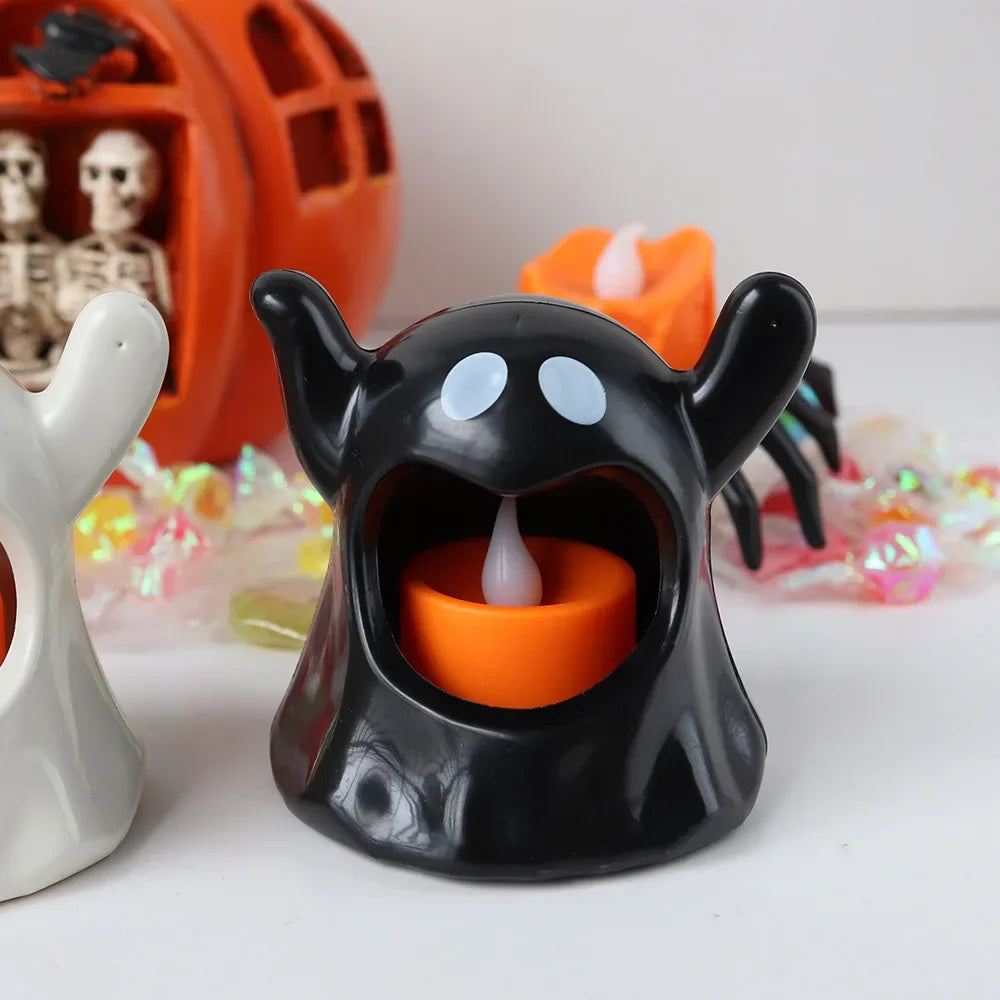 New Halloween Ghost Lamp With LED Flameless Candles Decorative Halloween Party Ghosts Horror Atmosphere Props Decoration