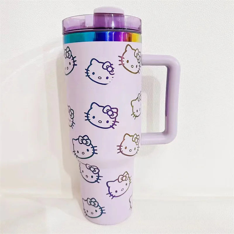 Anime Sanrio Hello Kitty Thermos Mug Stainless Steel Portable Large Capacity Water Cup Travel Water Bottle Kids Cups Gifts