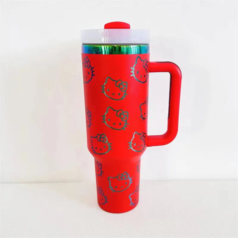 Anime Sanrio Hello Kitty Thermos Mug Stainless Steel Portable Large Capacity Water Cup Travel Water Bottle Kids Cups Gifts
