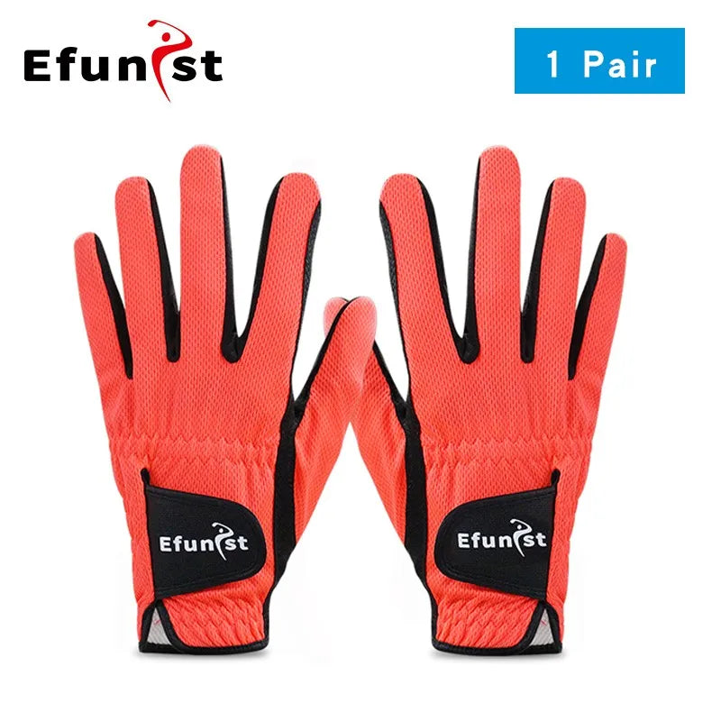 Men's Golf Glove Micro Soft Fiber Breathable 1 Pair or Worn on Left/Right Hand With Magic Tape Elastic Band 5 Colors Golf Gloves