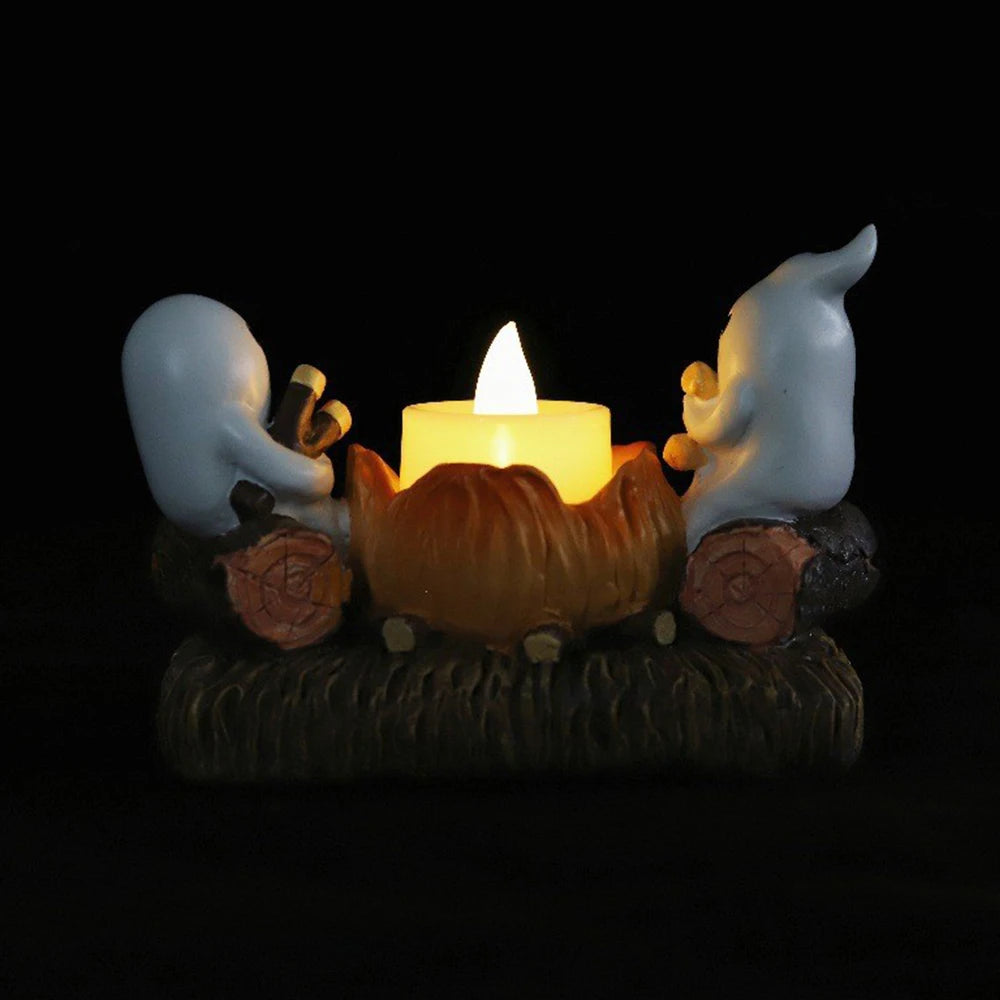 Ghost Candle Holder Without Candles, Decorative Metal Stand, Halloween Home Decoration, Unique Ghost Design, Perfect for Spooky