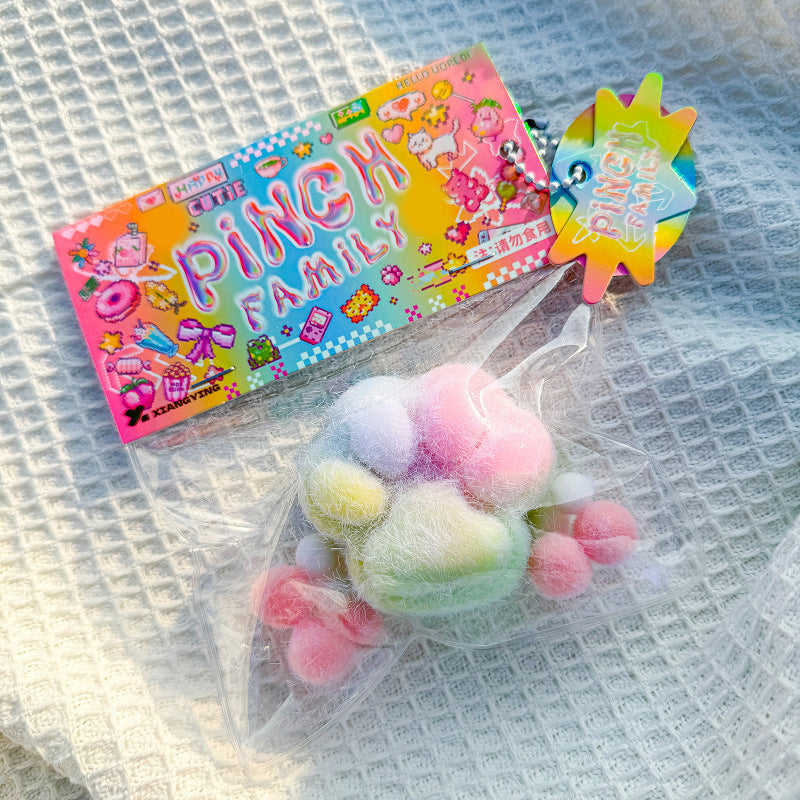 Handmade Fluffy Cat Paw Stress Relief Soft Toy Mochi Slow Rebound New Finger Toy Birthday Party Gift