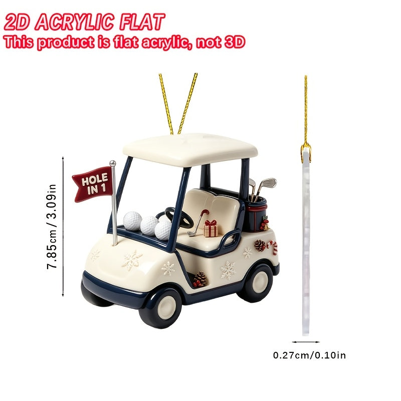 1pc Exquisite and Stylish Decorative Hanging Ornament for Golf Carts – Perfect for Christmas Trees | Room Decor | Gifts | and Holiday Art