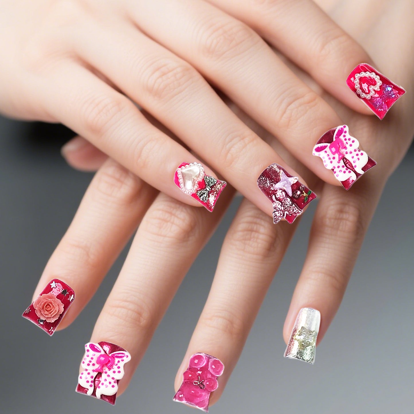 French elegant manicure, exquisite details, soaring temperament