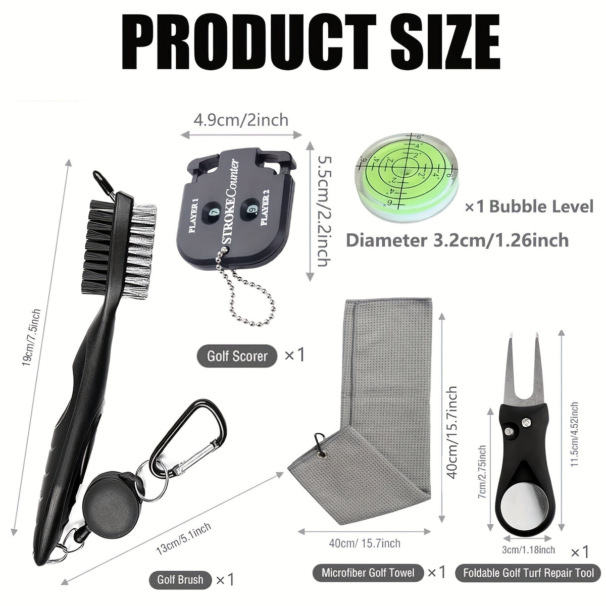5-in-1 Golf Accessory Set | Golf Accessory Tool Kit | Gift for Golf Enthusiasts