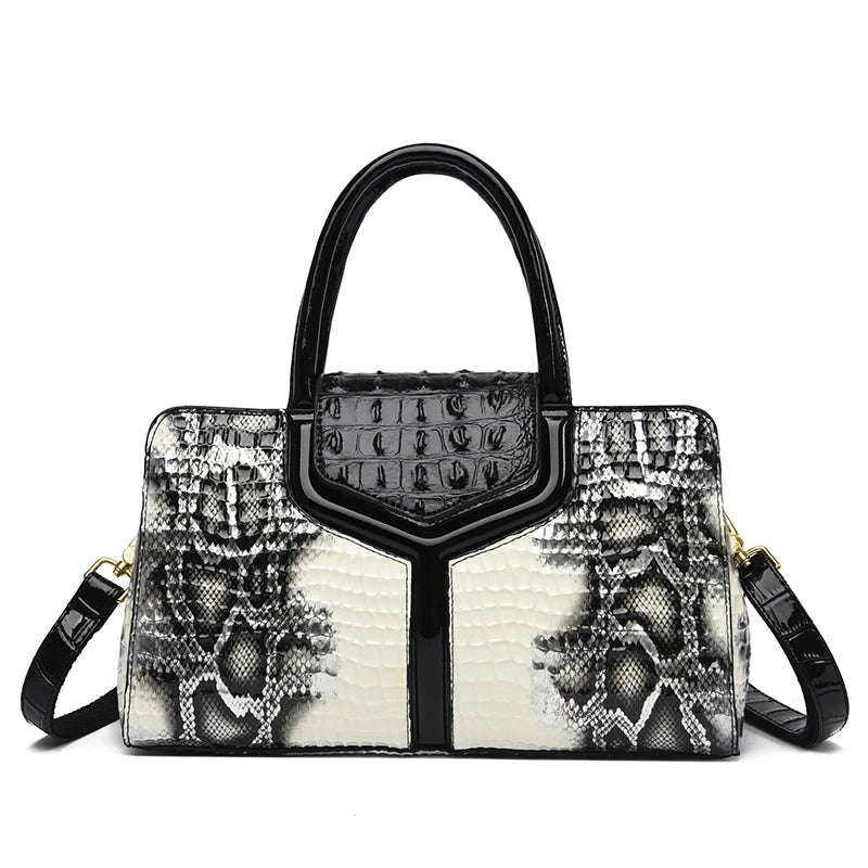 Sac à main de luxe en cuir de vachette crocodile pour femme, sac en cuir de haute qualité, grande capacité, sac à bandoulière Boston Pillow, nouvelle collection 2023